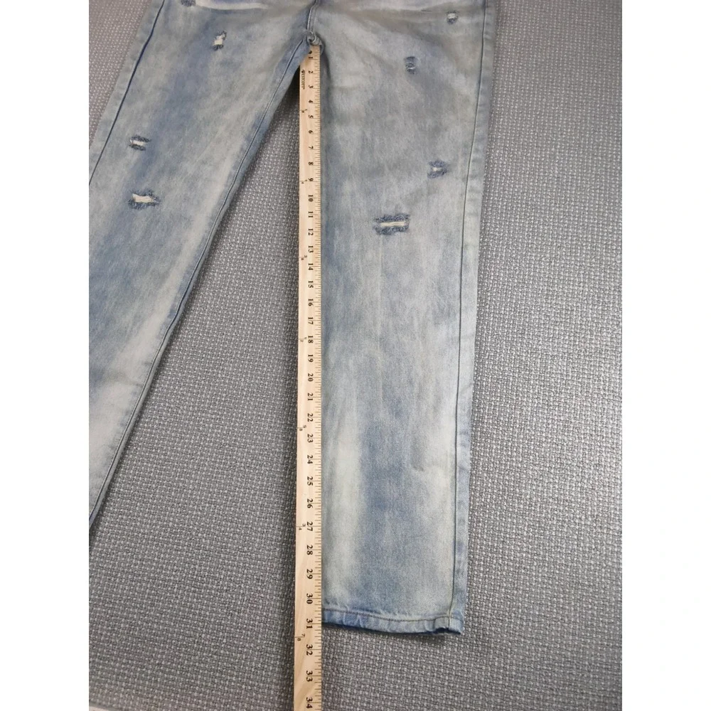WU WEAR DENIM Mens JEANS NWT Light Wash Distressed 36x32